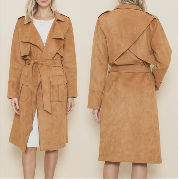 TRENCH COAT BOHO BABE SUEDE TRENCH JACKET - Picture 2 of 2